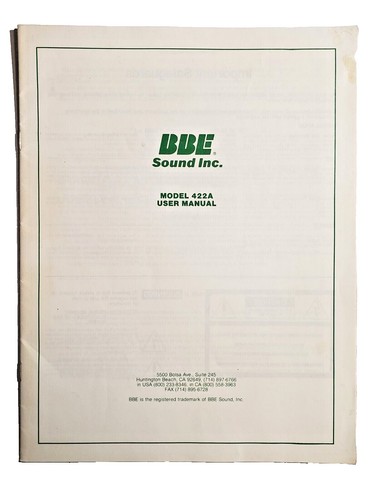 BBE 362 Sonic Maximizer Phase Shift Enhancer. 2 inputs/outputs