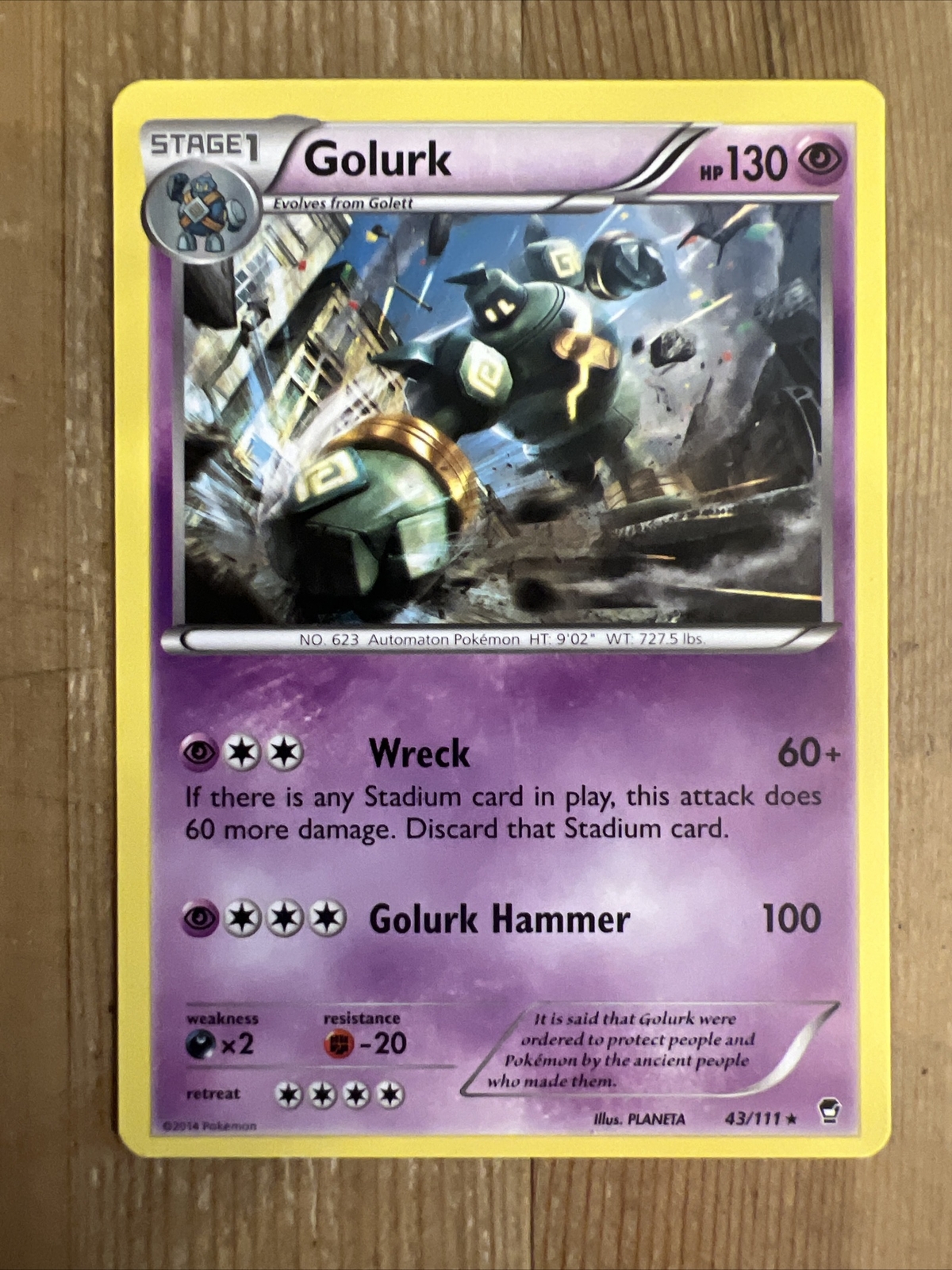 Golurk 43/111 Pokemon TCG XY: Furious Fists Psychic Rare LP
