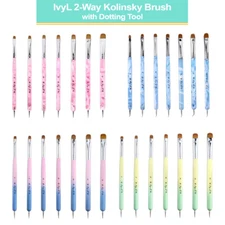 Ivy L 2-Way French Manicure Gel Kolinsky Brush and Dotting Tool
