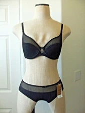 Chantelle AERIA 1296 Black Convertible UW Bra 32B &1294 Hipster XS