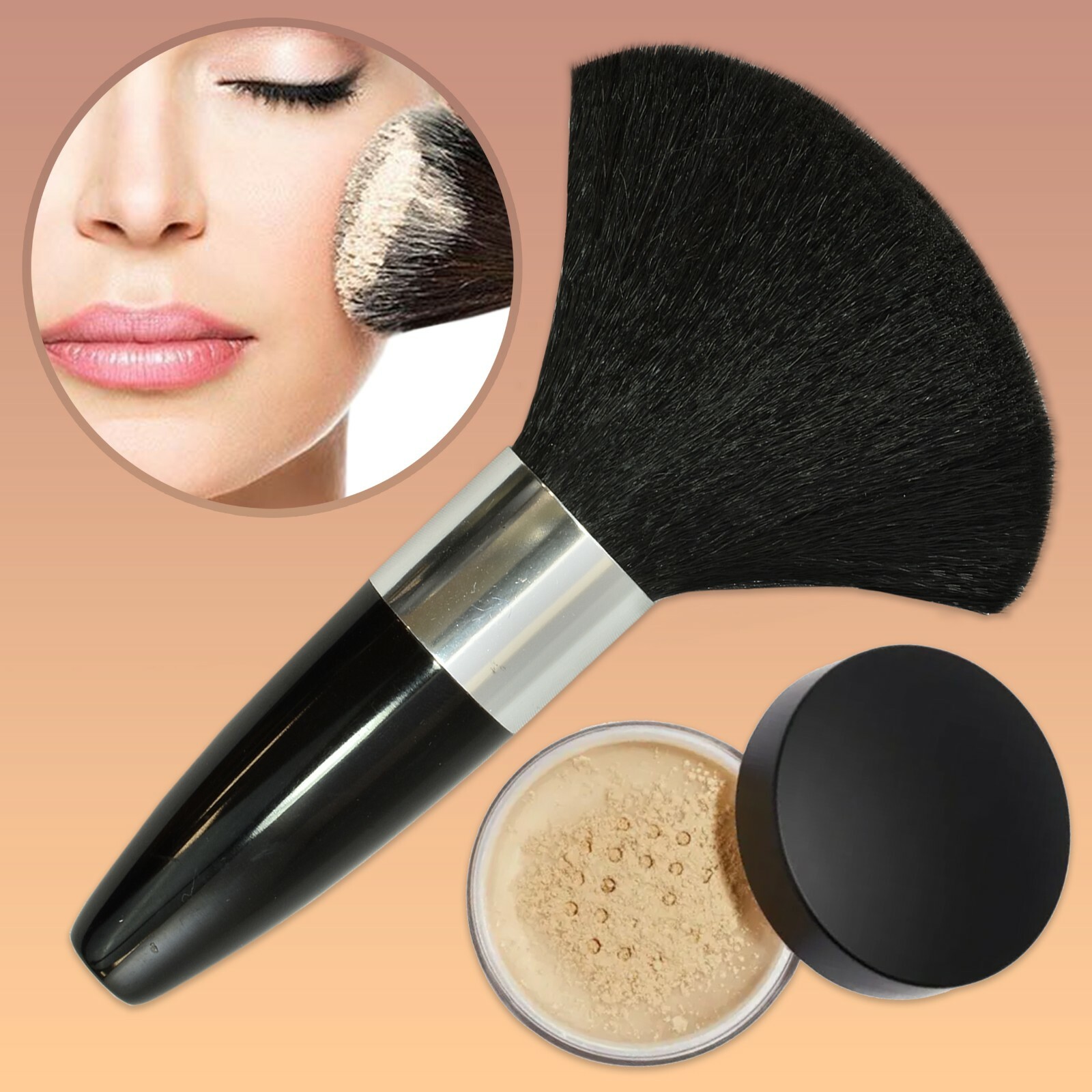 LARGE FLUFFY POWDER BRUSH Kabuki Loose/Pressed Setting Bronzer Base
