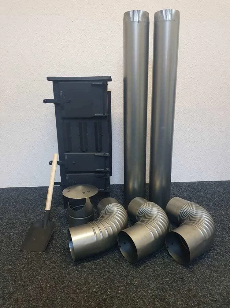 LOG WOOD BURNER STOVE FLUE SYSTEM PIPES SET 6.5KW GARAGE SHED WORKSHOP  125mm 5u0026#034; | eBay