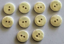10 White Round, 2  Hole 16mm Beutron Plastic Buttons
