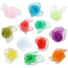 12 Pcs Square Juggling Silk Dance Scarves for Kids Children Play Magic Tricks