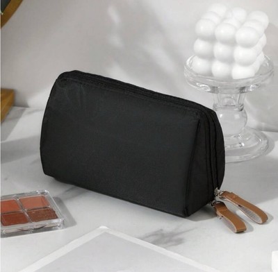 Chic Black Makeup/Accessories Bag with Red Interior- Brand new