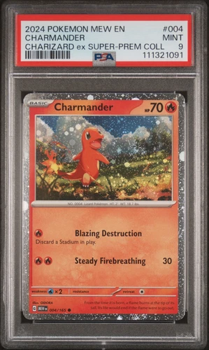 2024 POKEMON MEW EN-151 CHARIZARD EX SUPER-PREMIUM COLLECTION CHARMANDER PSA 9
