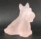 Boyd's Crystal Art Glass DUKE the SCOTTIE DOG #23 COTTON CANDY SATIN 2005 SIGNED — photo 1