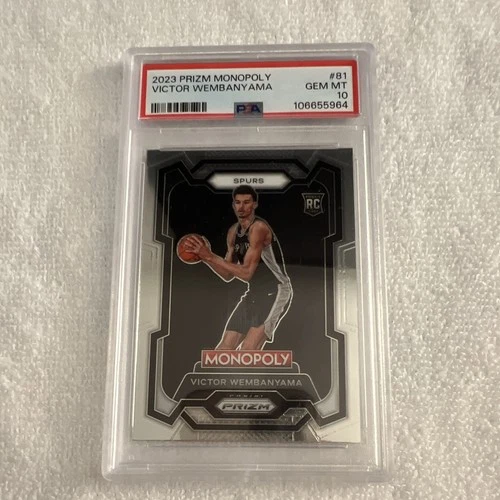 Panini 2023-24 Prizm Monopoly Victor Wembanyama RC Base #81 Spurs PSA 10