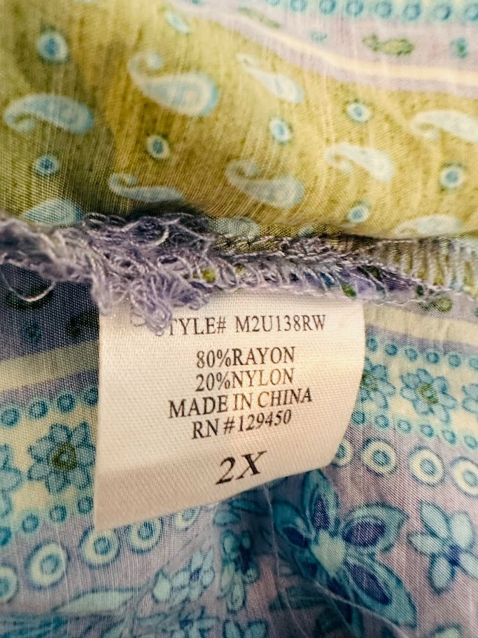 Fred David Womens Button Up Patchwork Top Size 2X… - image 8