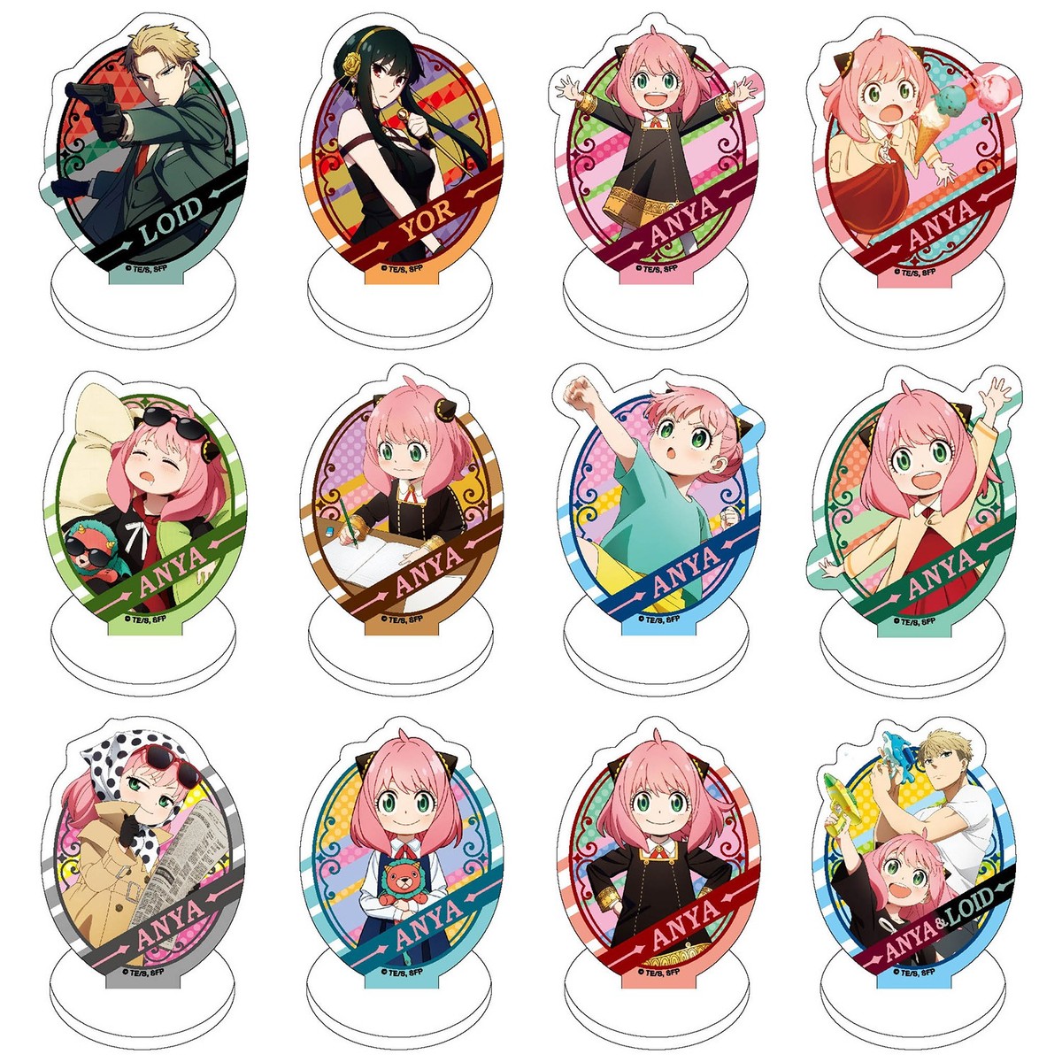 SPYAIR　アクリルスタンド　Ｂ Spy x Family Mini Acrylic Standee - Complete Box of 24 Anya Loid