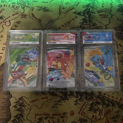First Partner Illustration - Kanto Starters Gen 1 - ACE 10/10/9 - SEQUENTIAL SET