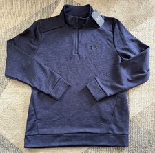 Men  s Under Armour Fleece Twist 1/4 Zip Pullover Blue Sz Large NWT
