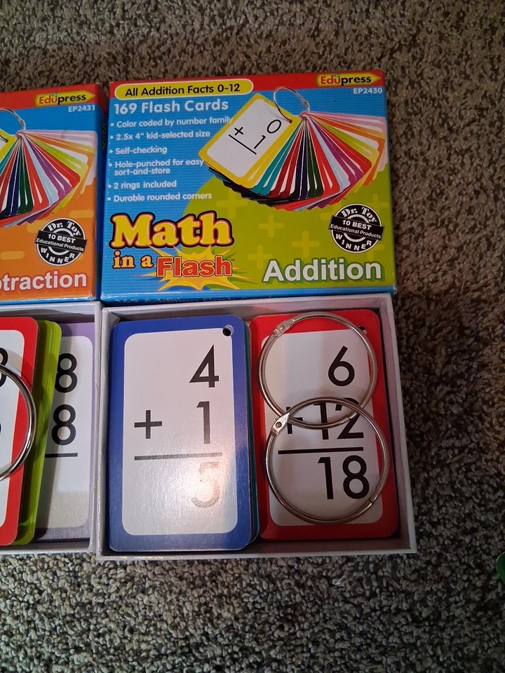 Math in a Flash Subtraction And Addition  Lot flashcards Edupress Ep2431 Ep2430 - Image 3 of 3
