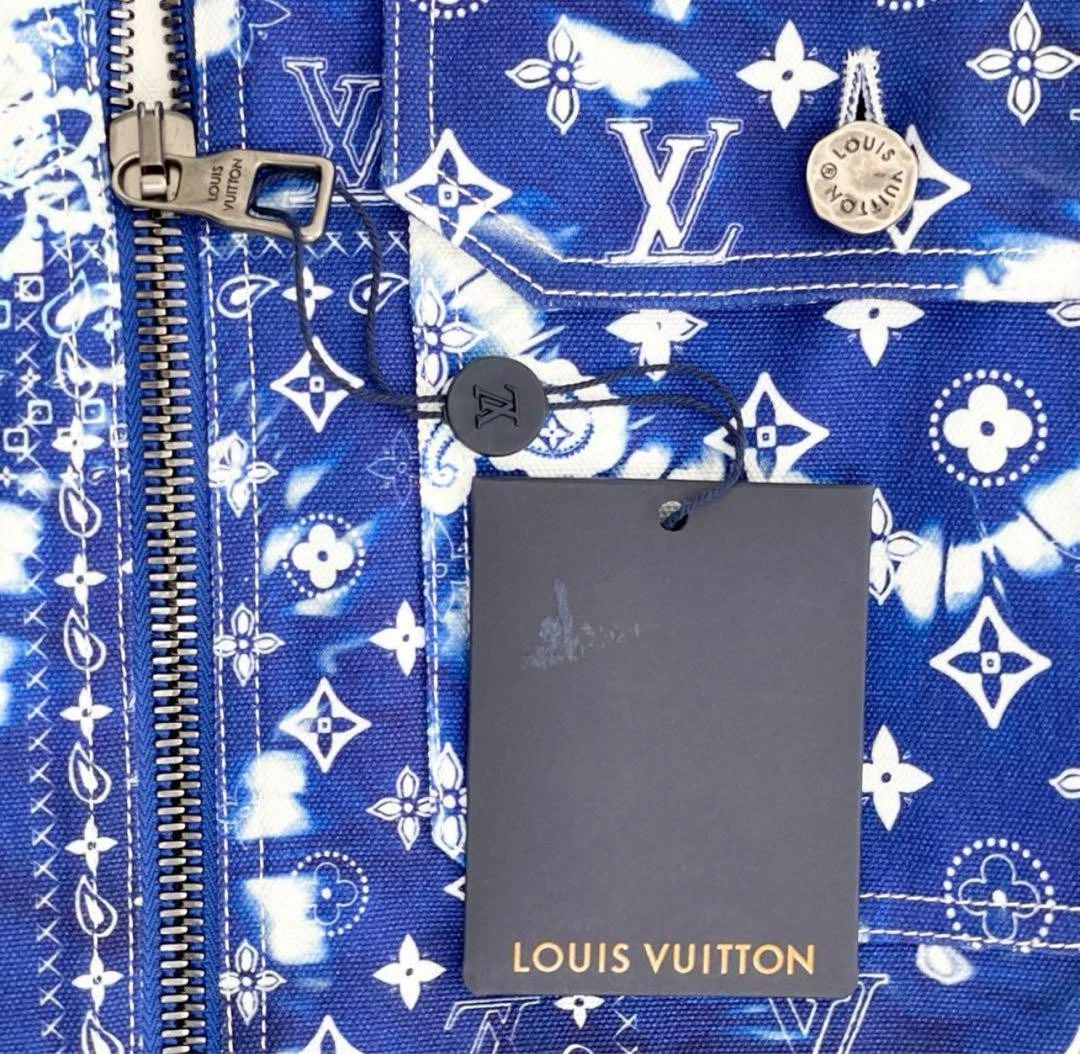 LOUIS VUITTON（LV） Giacca denim pelle braccio modello bandana Louis Vuitton difficile da ottenere