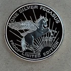 1OZ SILVER .999 FINE 1987 Pegasus Gold Corp. Limited Edition Proof Silver Round