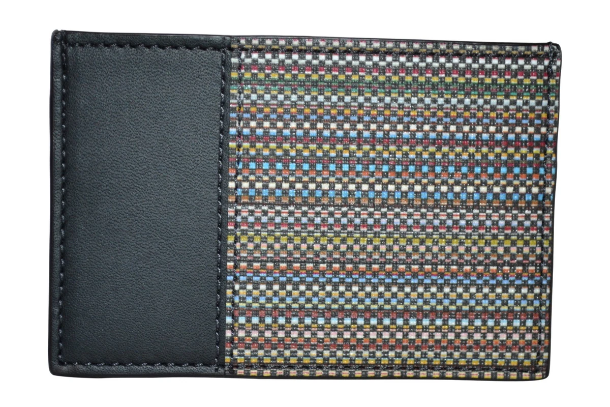 Paul Smith Porta Carte Di Credito Mini In Pelle - Stampa Mini Mountain, Nero, Made In Italy