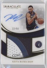 2018-19 Panini Immaculate Premium 12/50 Keita Bates-Diop #PP-KBD Patch Auto 0c3