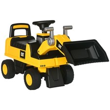 CAT Licensed Ride-on Excavator for Kids with Manual Shovel, Yellow