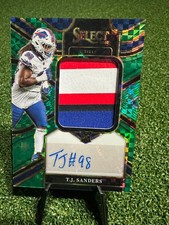 2025 Panini Select - Jumbo Rookie Signature Swatches TJ Sanders JRS-TSS Green /5