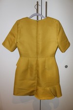 Topshop Mustard Yellow Tailored Ruffle Mini Dress UK 10 US 6 Structured Occasion