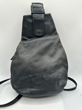 Bruno Rossi Black Leather Convertable Bag Backpack Made In Italy