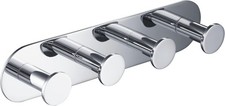 Elie Bathroom Robe and Towel Hook Rack with 4 Hooks, Chrome Finish, KEA-18804CH