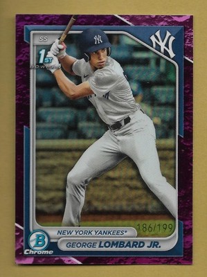 GEORGE LOMBARD JR 2024 BOWMAN CHROME 1ST PINK ROOKIE RC FUCHSIA #'D /199 MLB