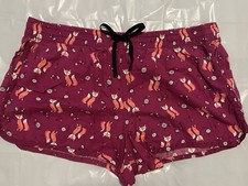 Secret Treasures Women  s Pajama Shorts Purple With Foxes Size XL 16-18