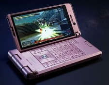 Panasonic P906i Pink Flip Phone Gundam UC0079 & Layton Apps Installed Japan 3G