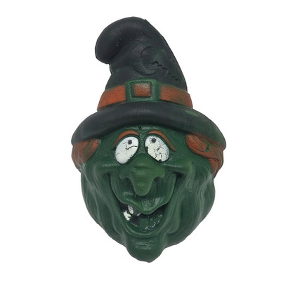 VINTAGE 1989 DAN DEE HALLOWEEN DECOR WITCH FOAM SPONGE HEAD GREEN FACE