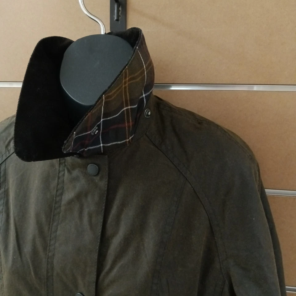 Barbour Classic Beadnell Wax Cotton Women's Jacket LWX0668OL71 Olive US 6 NWI - Image 3 of 4