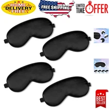 Silk Eye Masks 4-Pack - Block Out Light with Adjustable Comfort for All Ages