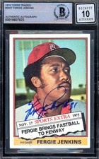 Fergie Jenkins Gem Mint 10 Beckett BAS Signed 1976 Topps Traded Autograph