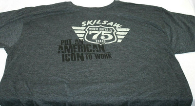 Vintage Skilsaw Worm Drive American Icon Logo Gray T-Shirt Womens Medium