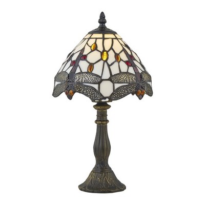 Tiffany Dragon Fly 36cm Tischlampe Nachttischlampe traditionelles farbiges Glas