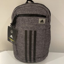 NWT Adidas League 3 Stripe 2 Backpack Jersey Onix Grey/ Black