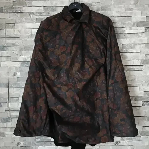 Vintage Trussardi Avant Garde Dark Floral Cocoon Cape Coat - all size