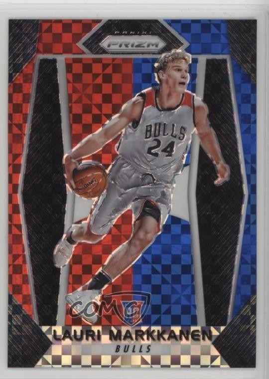 2017-18 Panini Prizm Red White & Blue Prizm Lauri Markkanen #247 0wg1