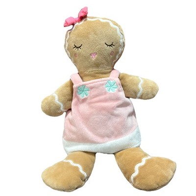 Mon Ami Gingerbread Plush  Stuffed Girl Toy Pink Bow And Dress 10  Soft Toy