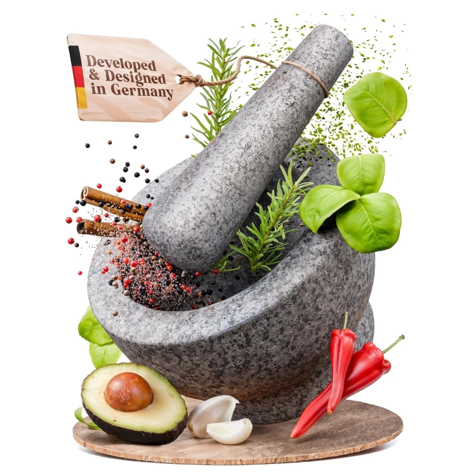 Traditional Stone Mortar and Pestle - Enhanced Performance