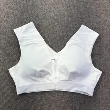 Tommie Copper Sports Bra Womens 2XL White Zip Front Copper Znergy High Support