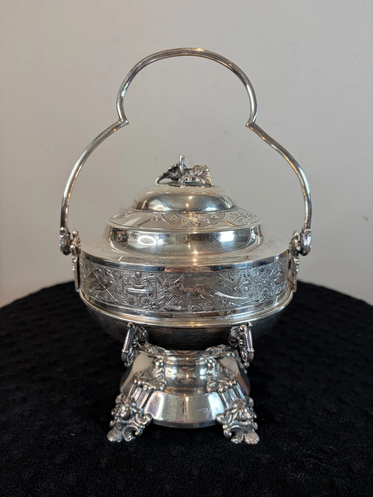 Gorgeous Simpson Hall Miller & Co. Treble Plate Silver Covered Butter Dish 1877