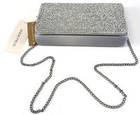 Anna Field Damen Clutch Silber UmhäNgetasche Abendtasche Mit Silberner Kette Neu
