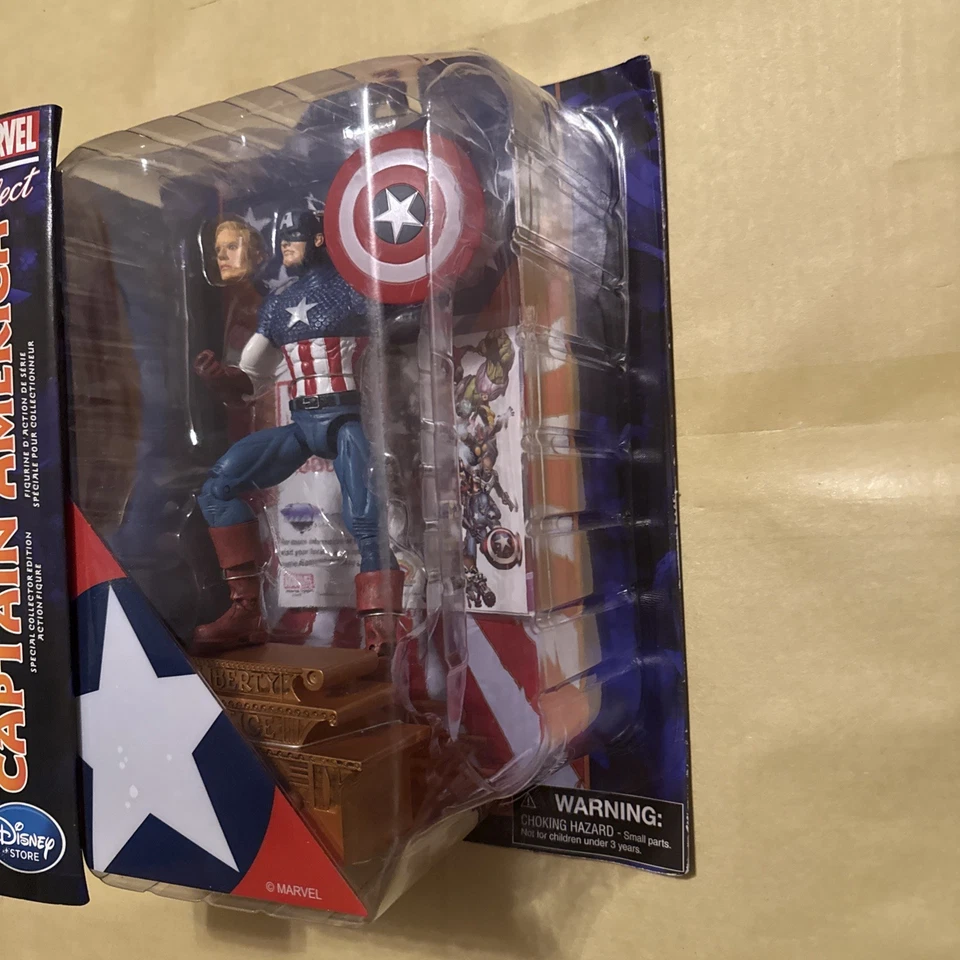 Figura de acción Diamond Marvel Select Capitán América Disney Store 2019 nueva en caja Foto 3 de 4