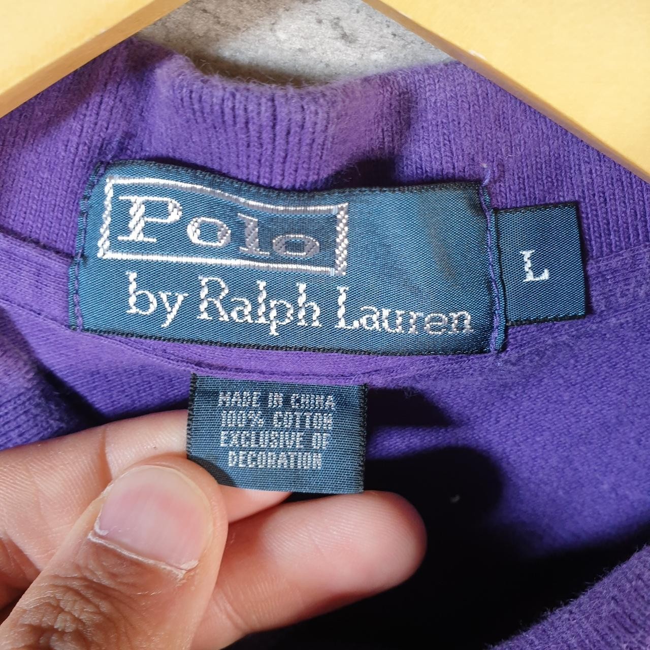 Polo Ralph Lauren vintage uomo grande viola cotone ricamato pony