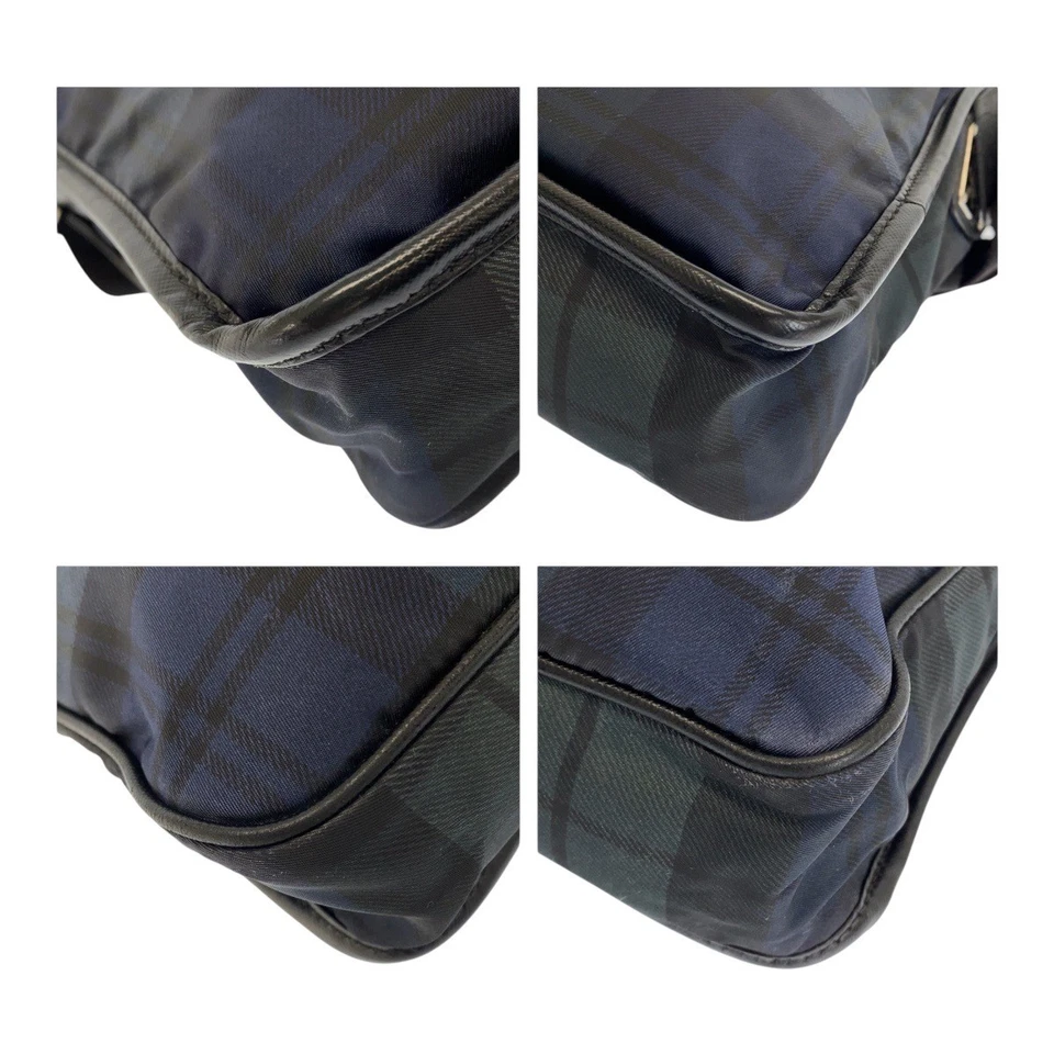 PRADA Tessuto Triangle with logo Shoulder Bag Green Blue Black SilverHardware - Image 3 of 4