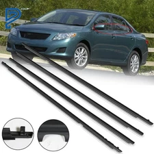 For Corolla 2009 2010-2012 Window Weatherstrip Seal 4PC Sweep Molded Trim Outer