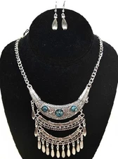 Canyon Sky 17" Turquoise Layered Necklace & Earring Set Gift Boxed, 48 Sets