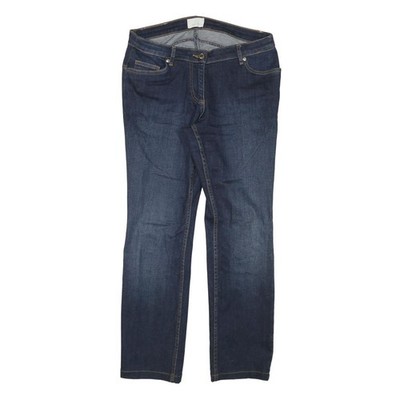 CONTE OF FLORENCE Damen Jeans Blau Regular Straight Denim W30 L28 Reißverschluss Baumwolle