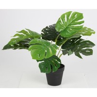 6X Monstera Kunstpflanze Kunstblume Im Topf 48 Cm Dekopflanze Zimmerpflanze Deko